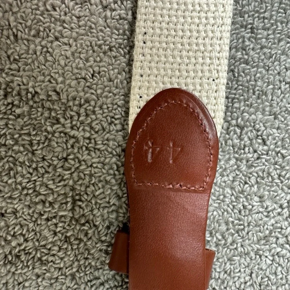 Leather Man Ltd Mens Anchor Nautical Surcingle Belt Navy Brown Size 44 Brass